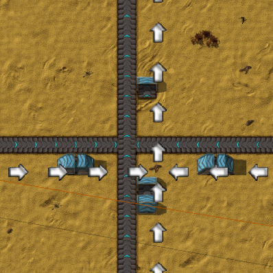 Like this but with underground belts instead of the normal transport belts.